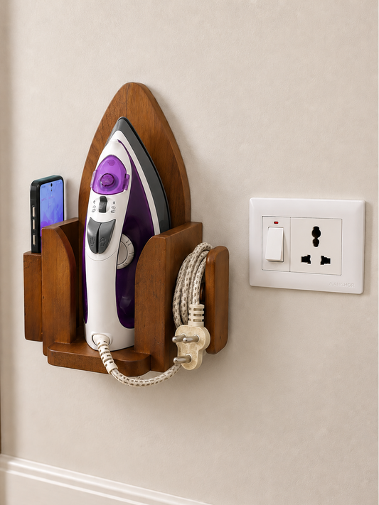 Wooden Iron Holder Stand | Wall Mount Organizer
