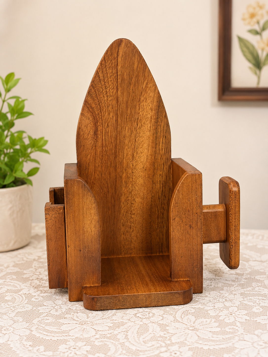 Wooden Iron Holder Stand | Wall Mount Organizer