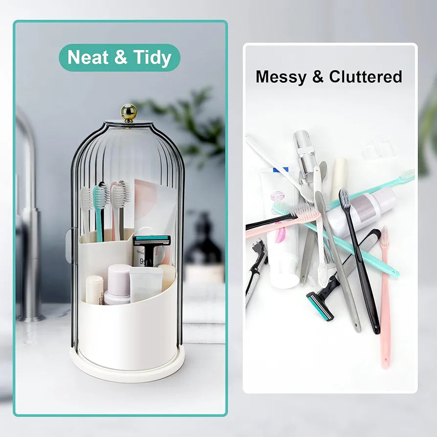 Rotating 3 Slots Tooth Brush & Toothpaste Holder