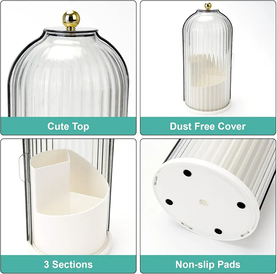 Rotating 3 Slots Tooth Brush & Toothpaste Holder
