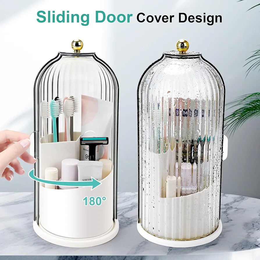 Rotating 3 Slots Tooth Brush & Toothpaste Holder